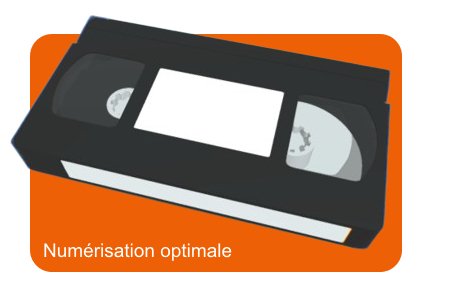 cassette VHS sur fond orange et blanc