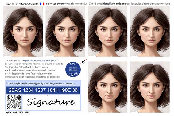 Photo d'identité express, modèle généré par ia par Le photographe Agen Photo / Minute