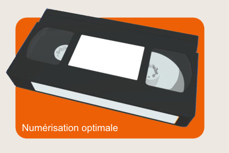 illustration cassette VHS sur fond orange