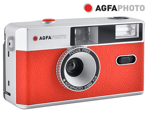 FUJI appareil photo argentique rouge rechargeable avec flash