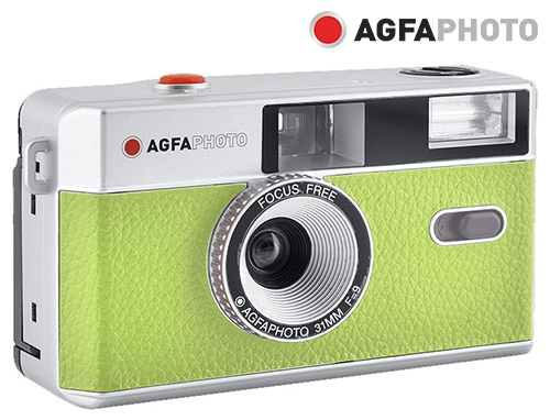 FUJI appareil photo argentique vert rechargeable avec flash