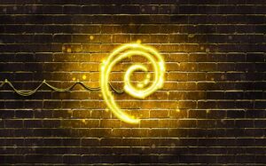 Logo Debian — Linux, le système qui fait tourner le chatbot pellicule argentique